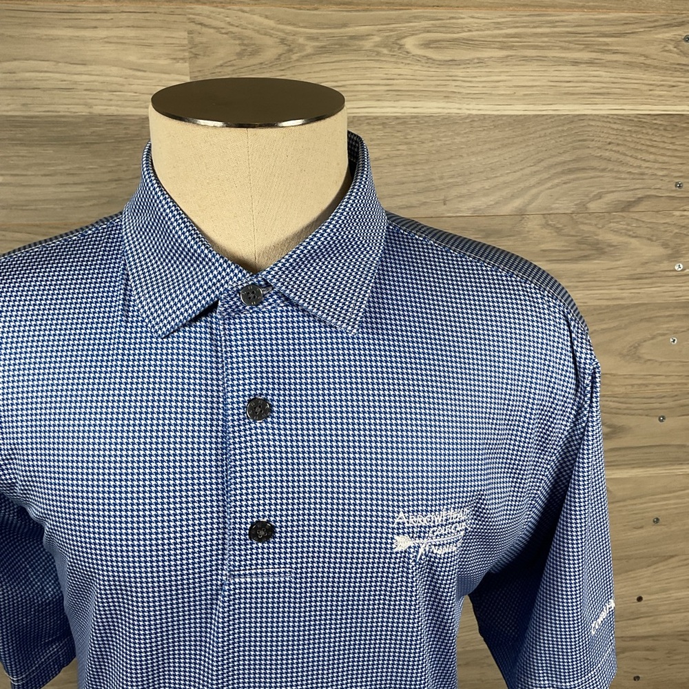 FootJoy x Arrowhead Golf Club Polo – Men's Size L – Blue Houndstooth Stretch